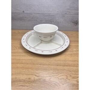 Longaberger Woven Traditions 13.5” Classic Red 2 Pc Chip/Dip